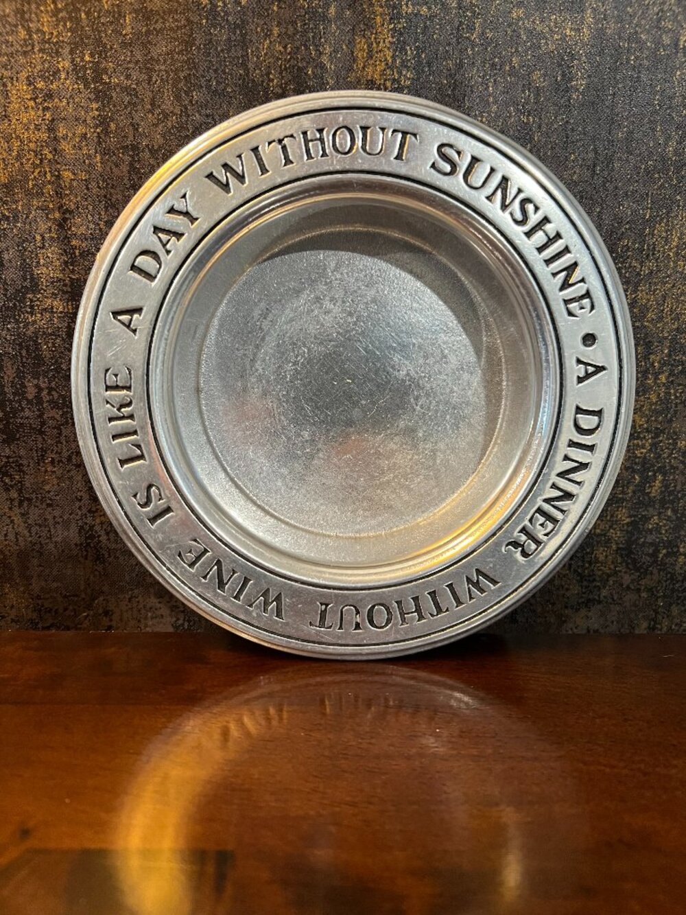 Wilton Armetale Pewter Wine Coaster - Vintage Silver Metal Bottle Holder